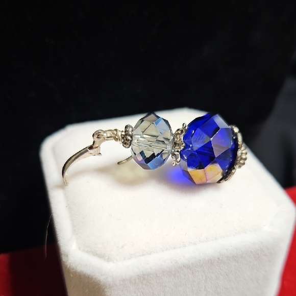 Dazzling Silver and Blue Drop Earrings - Picture 5 of 16